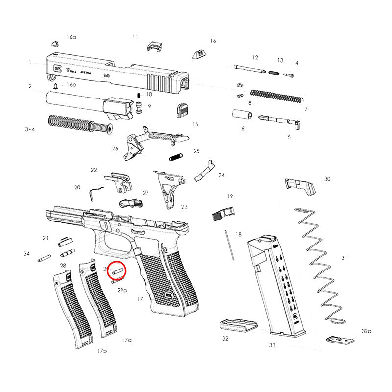 Eemann Tech - Trigger housing pin for Glock