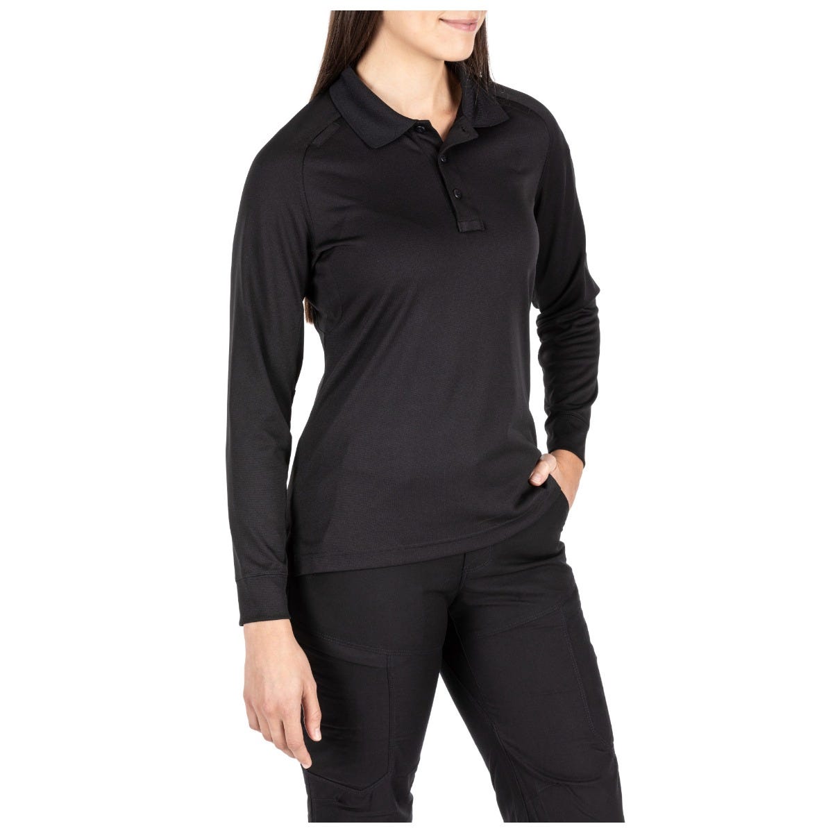 5.11 Women's Performance Long Sleeve Polo i Black