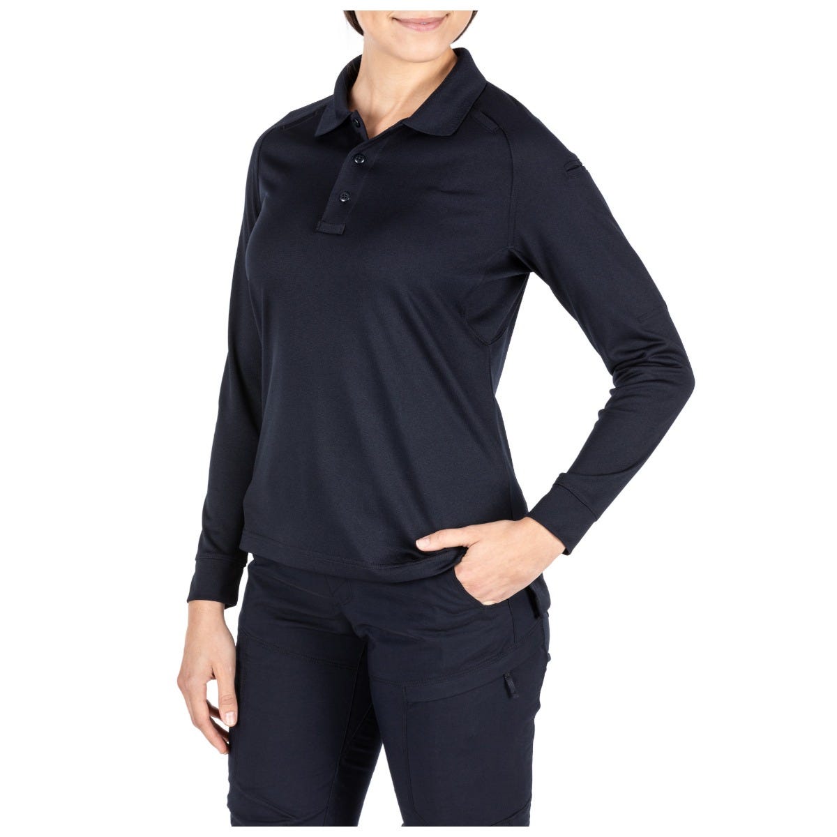 5.11 Women's Performance Long Sleeve Polo i Dark Navy