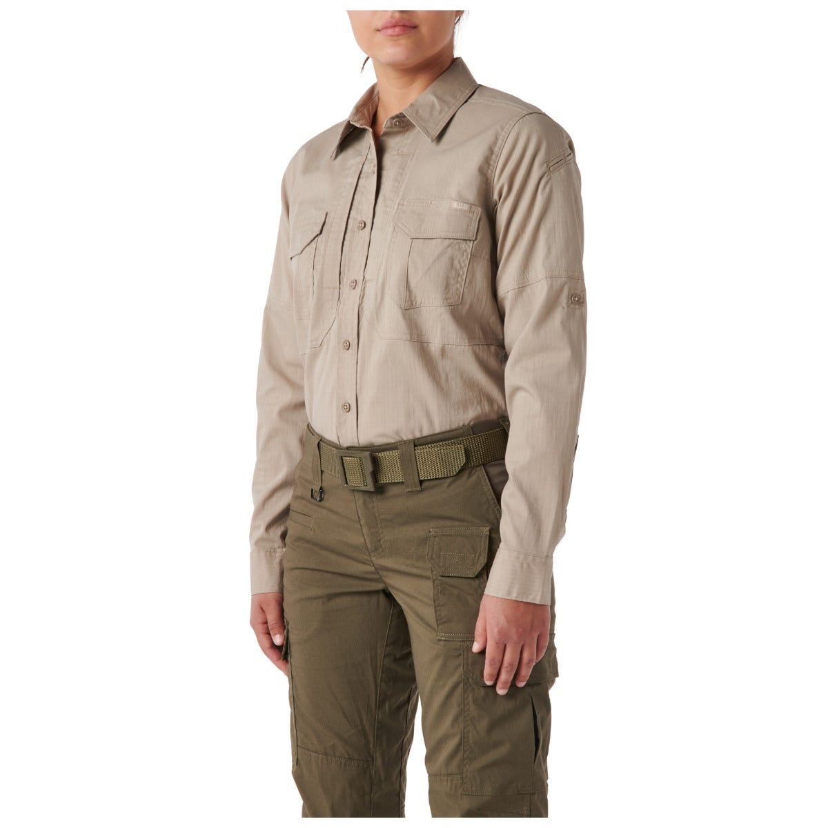 5.11 Tactical Women's ABR Pro Shirt Long Sleeve i Khaki – långärmad skjorta för dam