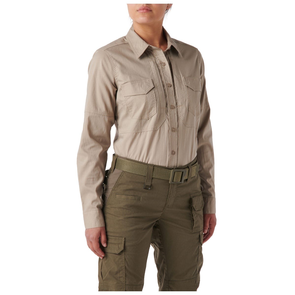 5.11 Tactical Women's ABR Pro Shirt Long Sleeve i Khaki – långärmad skjorta för dam