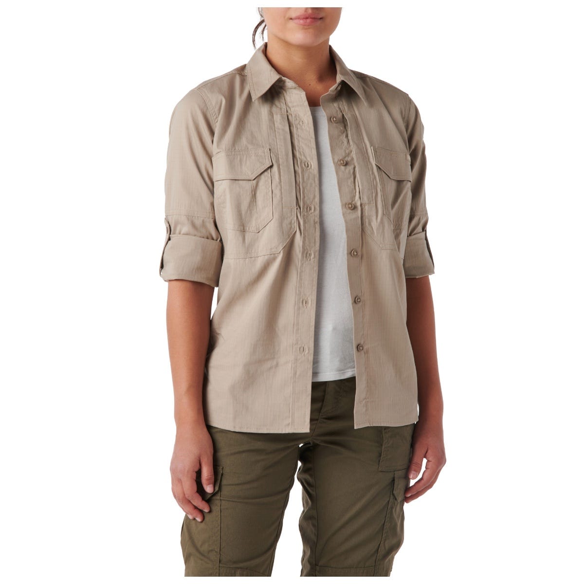 5.11 Tactical Women's ABR Pro Shirt Long Sleeve i Khaki – långärmad skjorta för dam