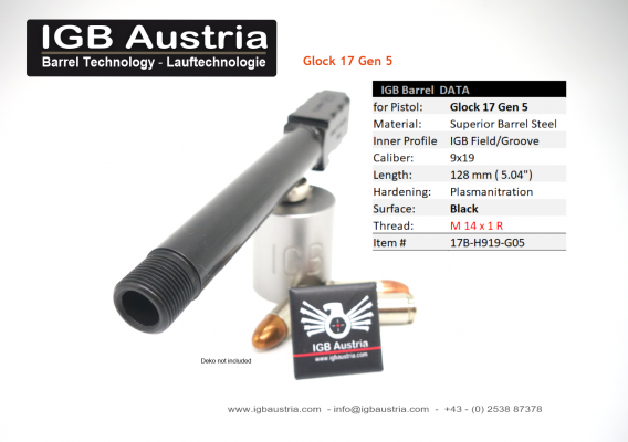 IGB - Glock 17 Gen5 IGB Threaded Barrel M14x1R
