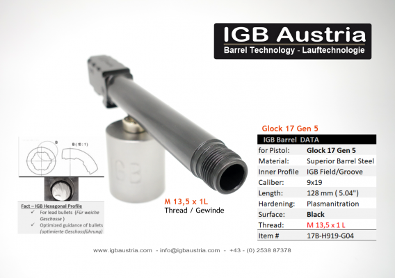 IGB - Glock 17 Gen5 IGB Threaded Barrel M13,5x1L