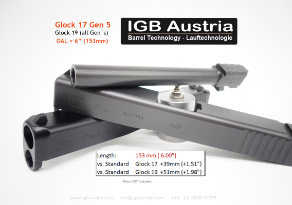 IGB - 6" IGB Glock 17 Gen5 / Glock 19 Barrel