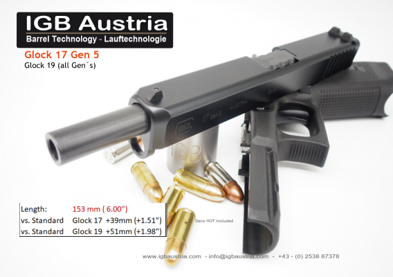 IGB - 6" IGB Glock 17 Gen5 / Glock 19 Barrel