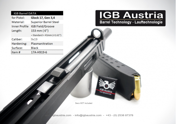 IGB - 6" Glock17 Glock34 Gen3/4 Barrel