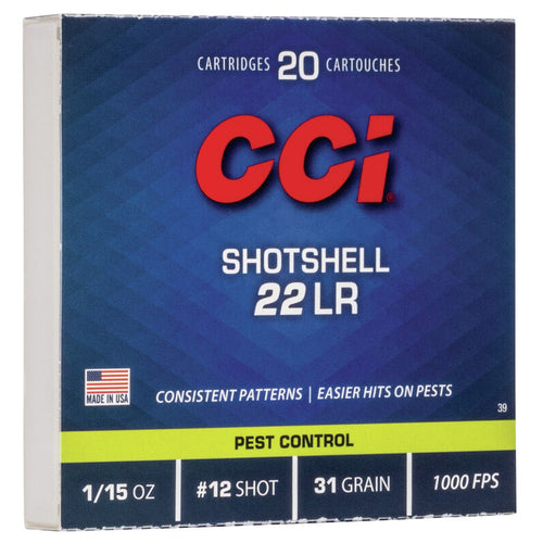 CCI - Rimfire Shotshells Pest Control - 22lr - 1,9g  - #12 Shot - 20/Box