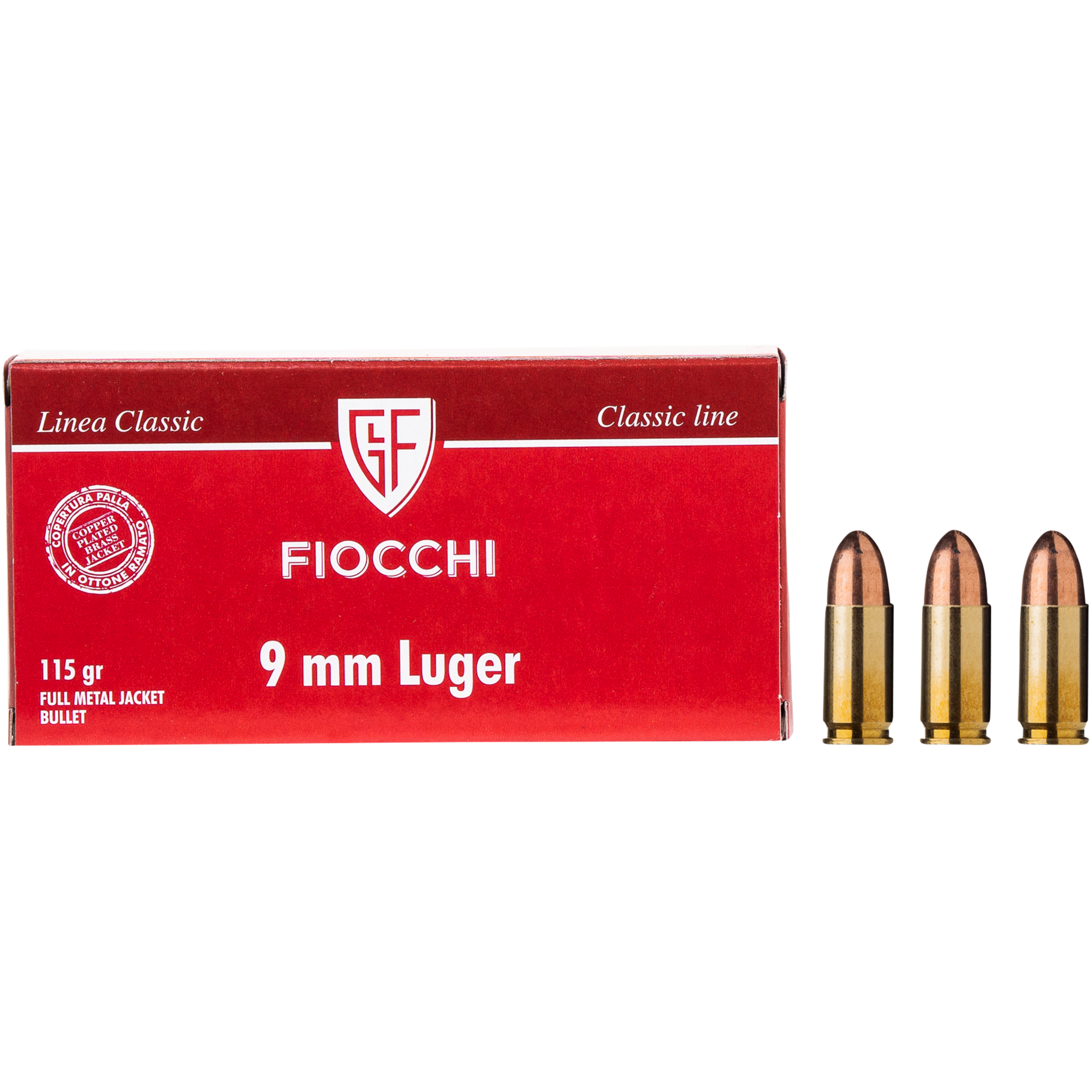 Fiocchi - 9 mm Luger - 115 gr FMJ - 50 st/ask