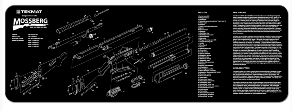 TekMat - Mossberg Shotgun - Cleaning Bench Mat
