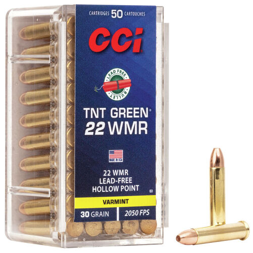 CCI - TNT Green blyfri HP - .22 WMR - 30 gr - 50/ask