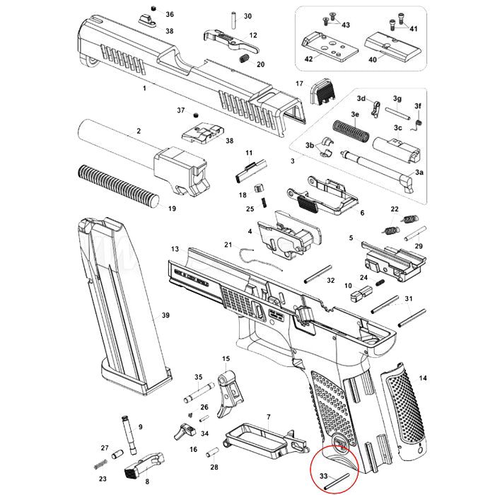 CZ - P-10 - Interchangeable Back Strap Pin - #33