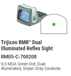 Trijicon - RMR® Dual Illuminated Reflex Sight - Grey - Green dot