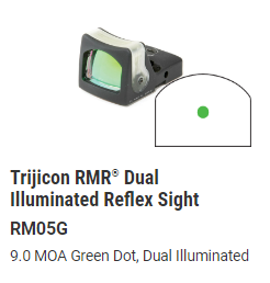 Trijicon - RMR® Dual Illuminated Reflex Sight - Black - Green Dot