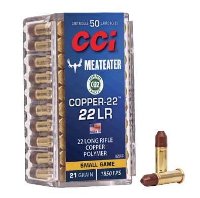 CCI -  Rimfire Ammunition 22 LR Copper-22 Copper-Polymer HP 21gr 50/Box