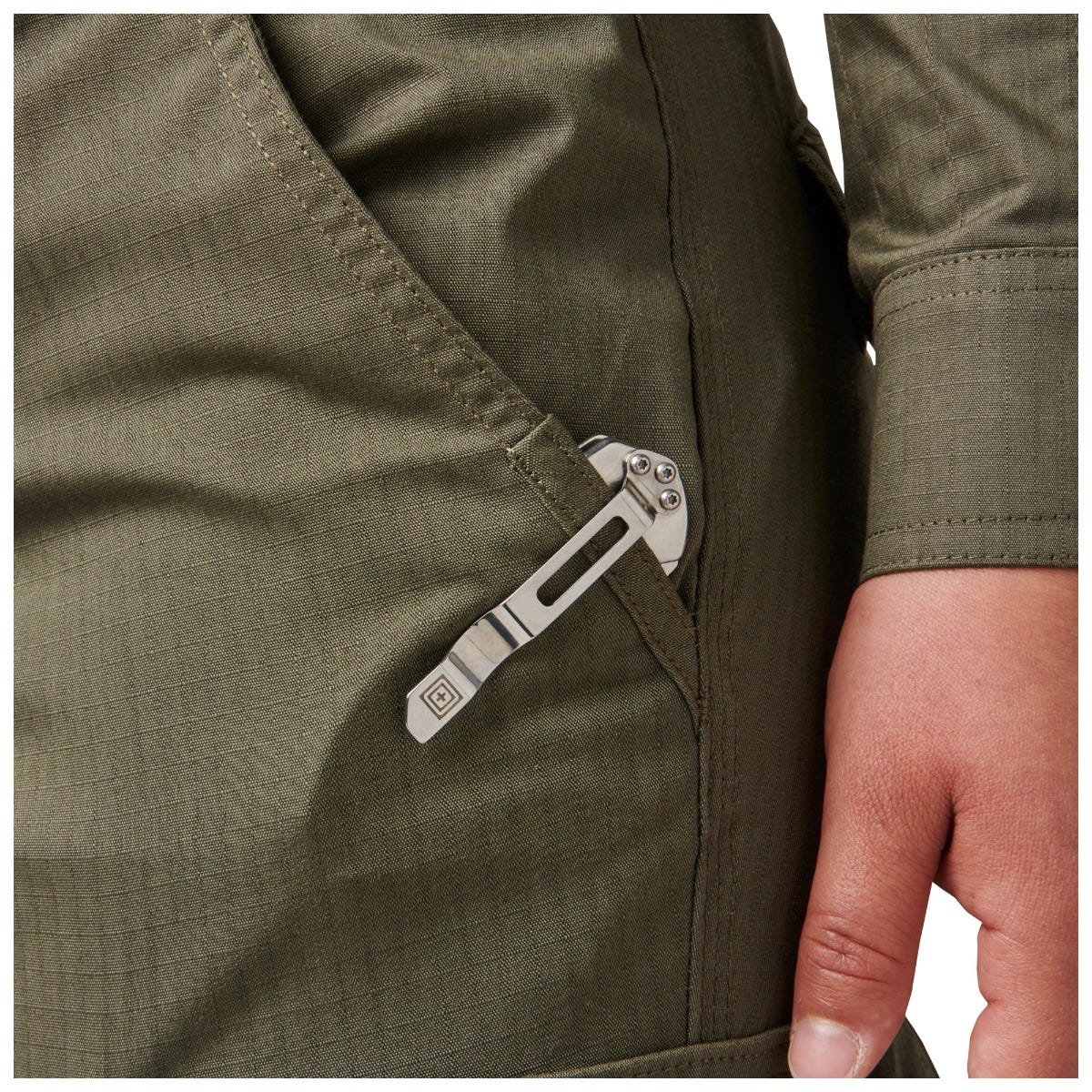 5.11 Women's Flex-Tac TDU Ripstop Pant i Ranger Green, taktiska dambyxor med cargofickor