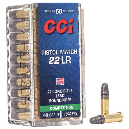 CCI - Rimfire Ammunition 22 LR Pistol Match LRN 40gr 50/Box