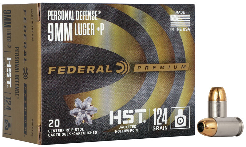 Federal HST - 9 mm Luger +P - 124 gr JHP - 20 st/ask