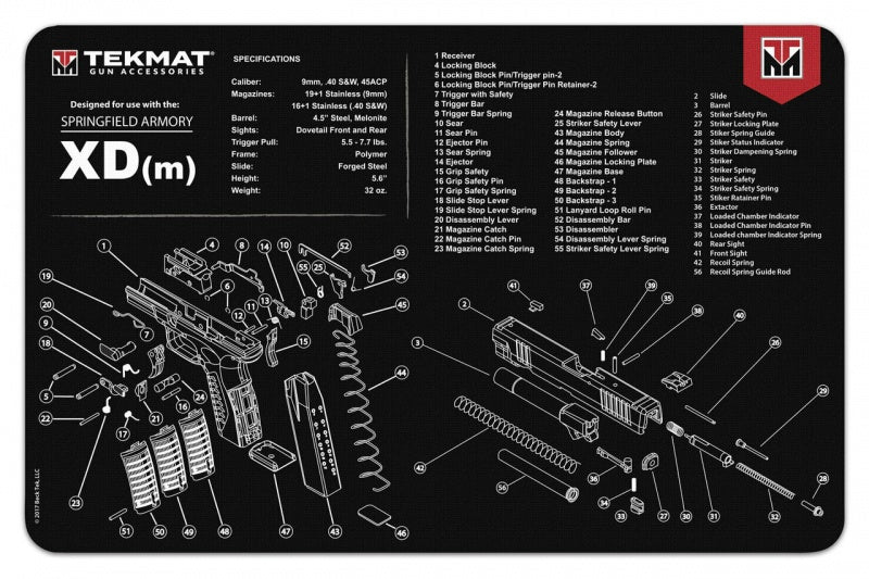 TekMat - Springfield Armory XDm  - Cleaning Bench Mat