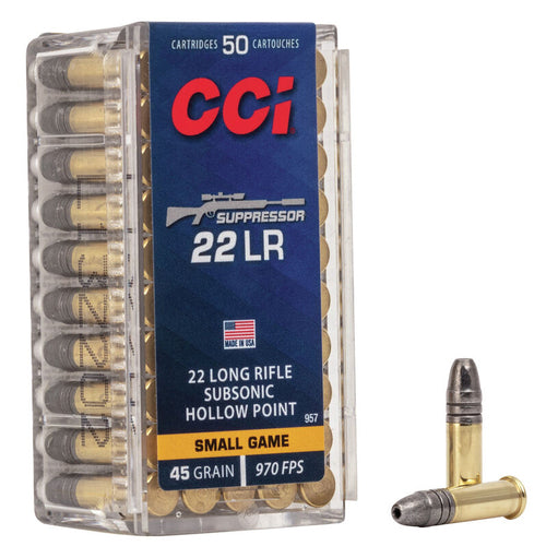 CCI - Rimfire Ammunition 22 LR Supressor Solid 45gr 50/Box