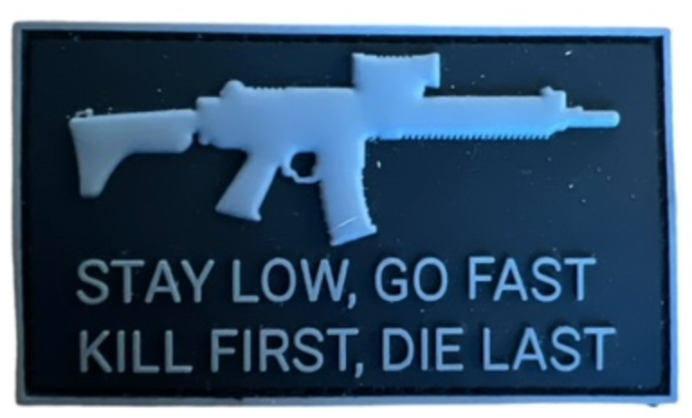3D Patch - Stay Low Go Fast - Black - PVC