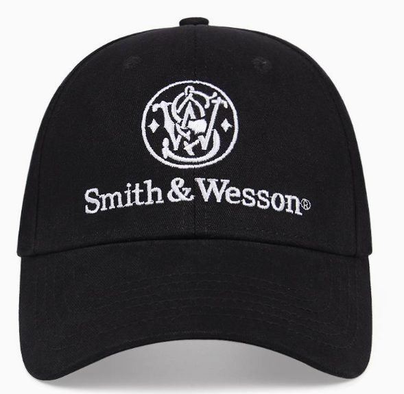 Smith & Wesson svart keps med broderad logotyp – justerbar passform