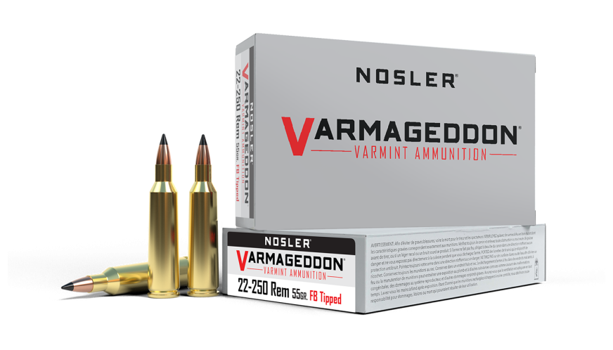 Nosler - Varmageddon Ammunition - 22-250 Rem - 55gr - VG FBT - 20/ask