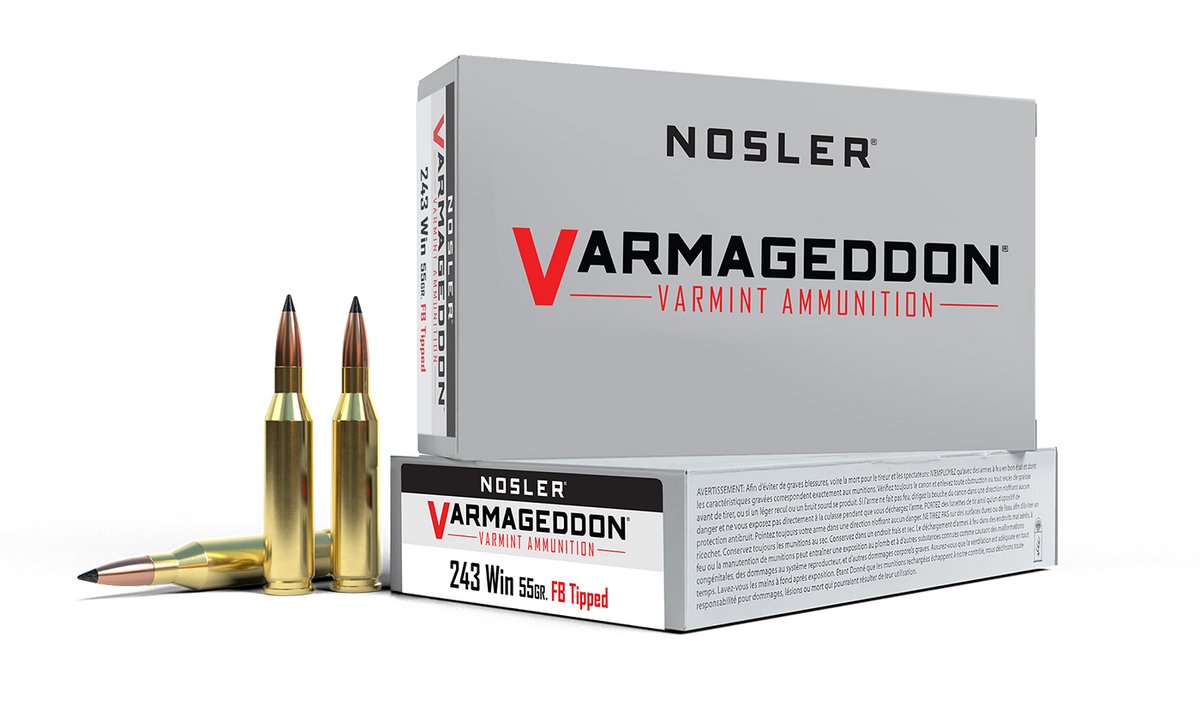 Nosler - Varmageddon Ammunition - .243 Winchester - 55gr - VG FBT - 20/ask