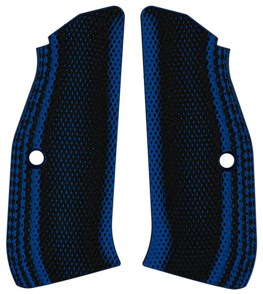 LokGrips - CZ Shadow 2 Thin Full Checkered - Blue Black