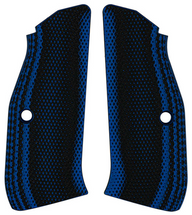 LokGrips - CZ Shadow 2 Thin Full Checkered - Blue Black