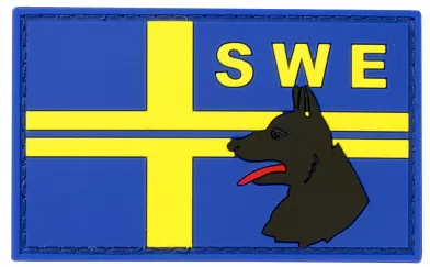 SWE PVC Flagga - Thin blue line K9 - Fullfärg