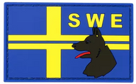 SWE PVC Flagga - Thin blue line K9 - Fullfärg