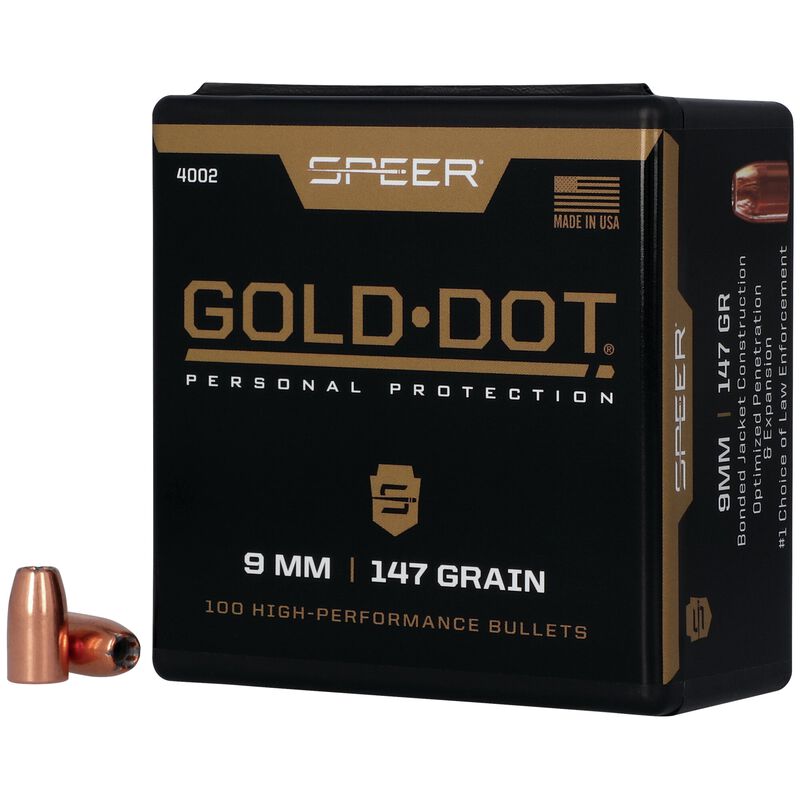 Speer - Gold dot bullets - 9mm  (.355) HP - 147gr - 100 st