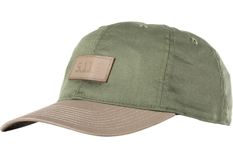 5.11 - Leather box logo cap - Tank Green (837)