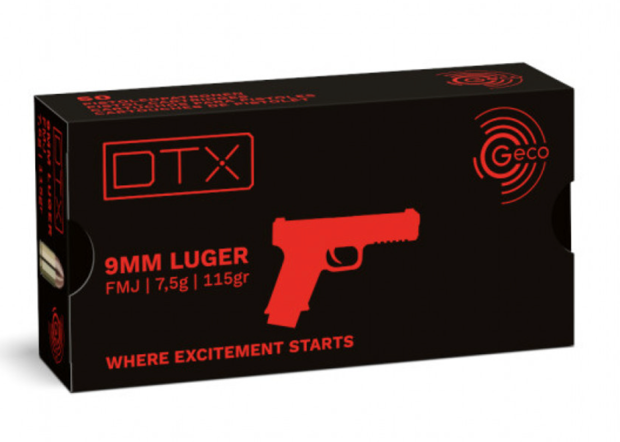 Geco - DTX - 9 mm Luger - 115 gr - FMJ - 50 st/ask