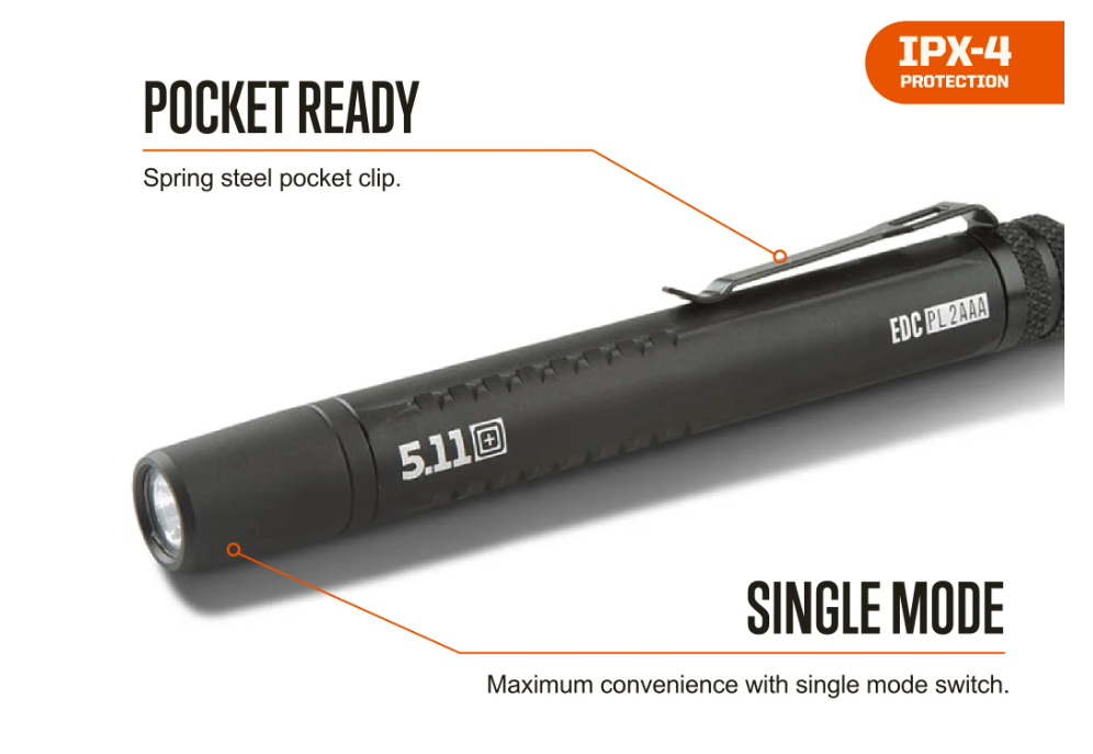 5.11 - EDC PL2AAA Flashlight - Black