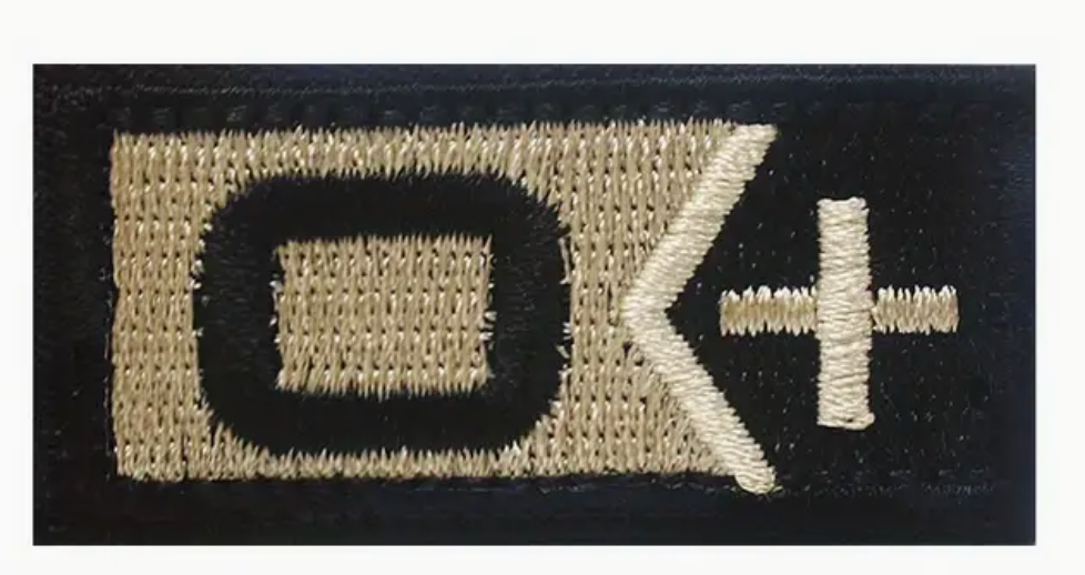 0 + Pos - Guld- Svart  - Patch