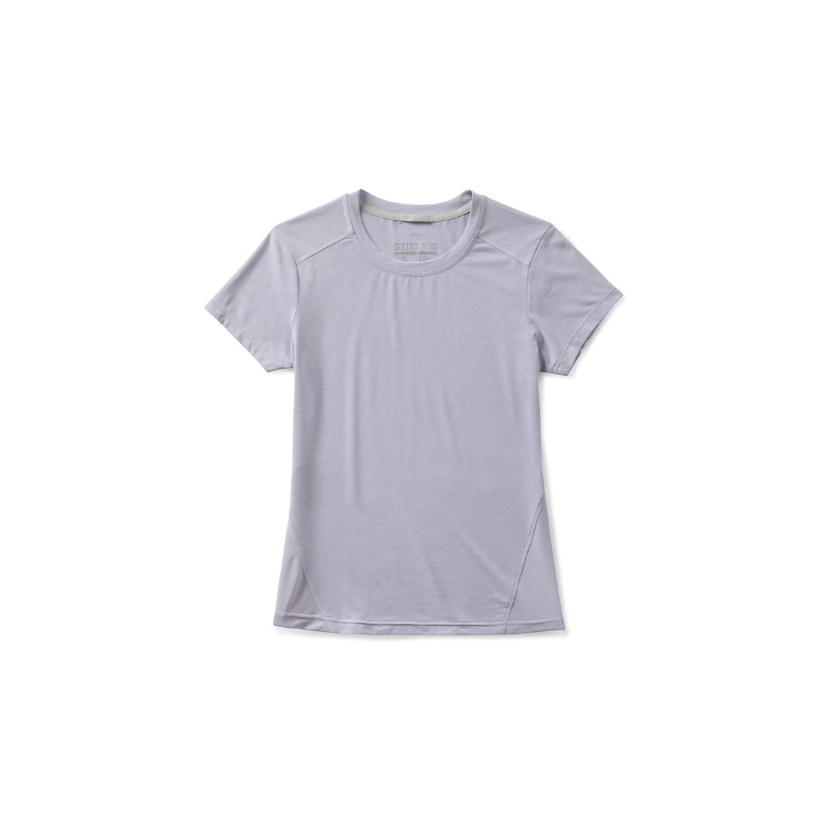 5.11 PT-R Women's Interval Short Sleeve Tee i Lilac Grey, kortärmad träningströja för dam med meshpanel och reflexdetaljer