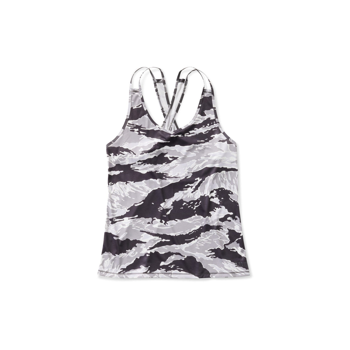 5.11 PT-R Grind Crossback Tank träningslinne i Night Tiger Camo, med korsade axelband.