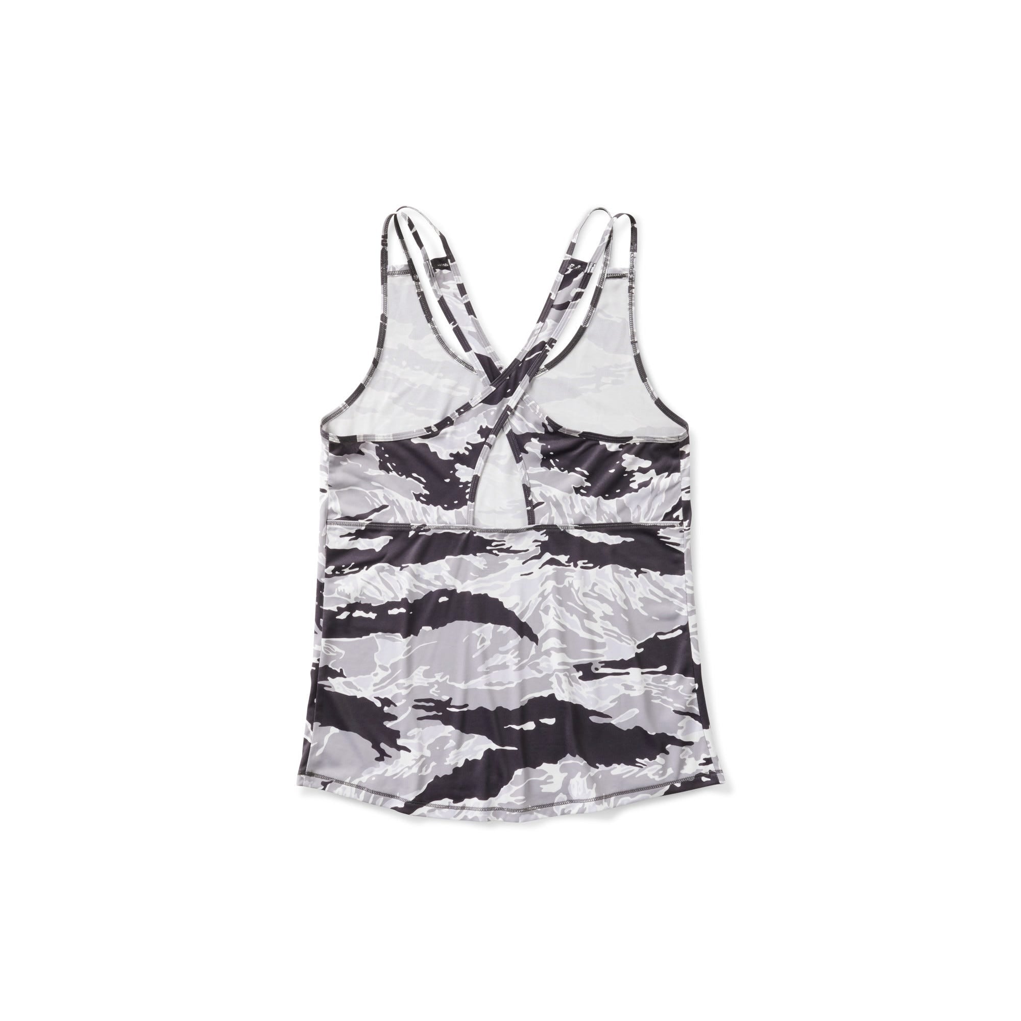 5.11 PT-R Grind Crossback Tank träningslinne i Night Tiger Camo, med korsade axelband.