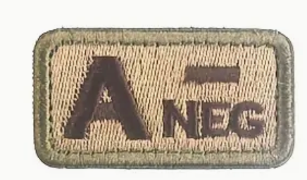 Blodgrupp - A - Neg - Grön - Brun - Patch
