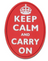 3D Rubber Keep Calm and Carry On Patch - Red