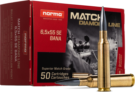 Norma - 6,5x55 SE Bana - 8,4 g/130 gr - Match Diamond Line - 50/ask