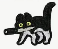 Cat - Knife - Black/White - Patch