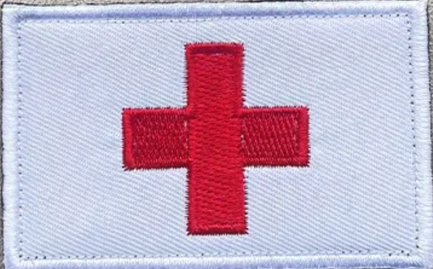 Första hjälpen - Kors - Vit/röd - Patch