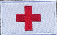Första hjälpen - Kors - Vit/röd - Patch