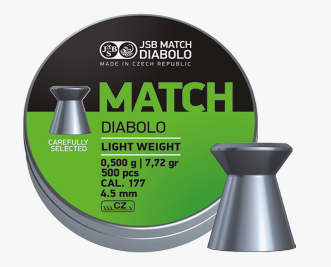 JSB - Green Match Diabolo - Pistol 4,49mm - 0,475g - 500st
