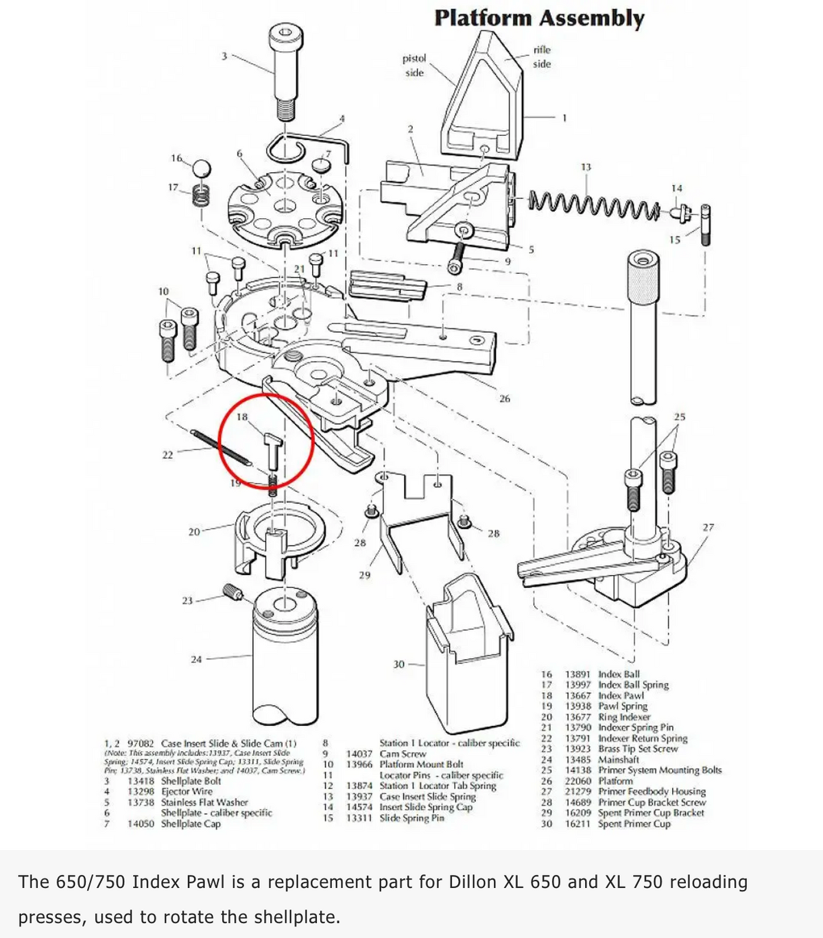 Dillon - Index Pawl for Dillon XL650/XL750 - #13667