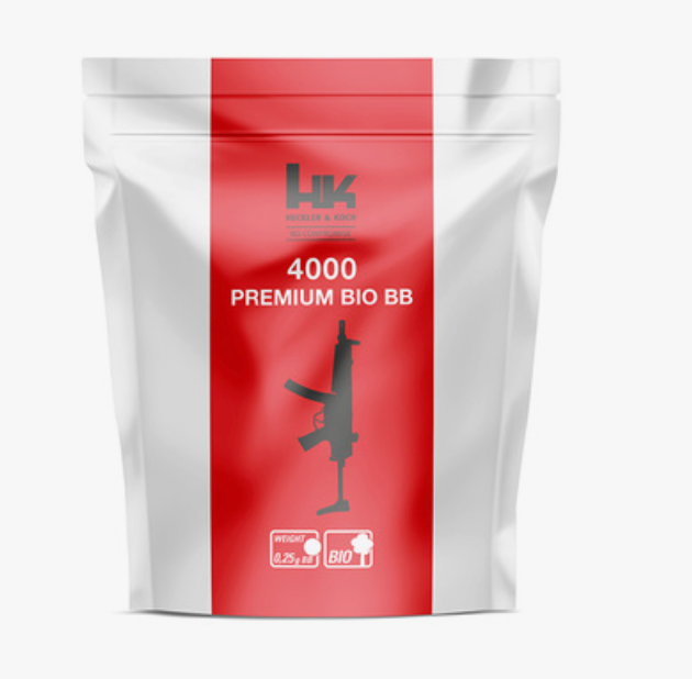 Heckler & Koch - Premium Bio BBs - 0,25g - 4000st Vita i Påse