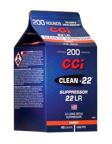 CCI - Clean-22® Supressor Target Ammo - 22 LR Lead RN - 45gr - 200/Box